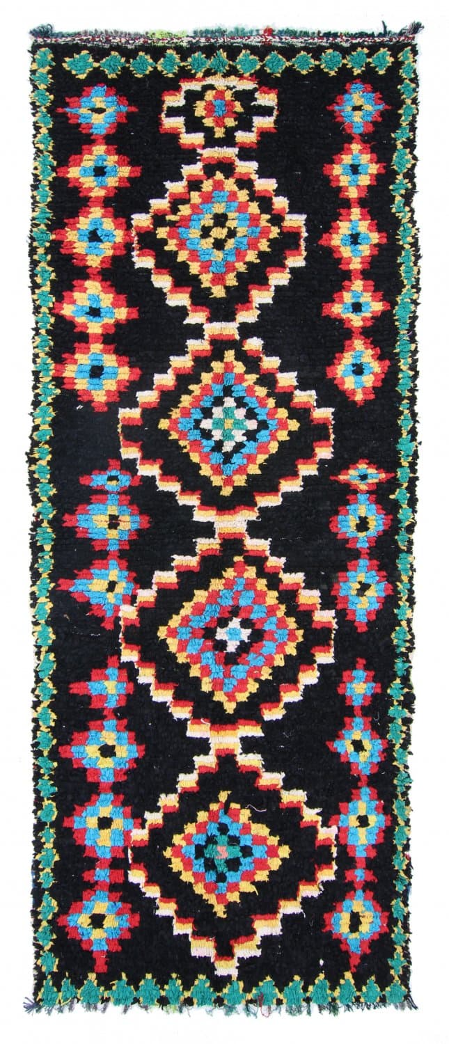 Marokkansk Boucherouite-teppe 370 x 145 cm
