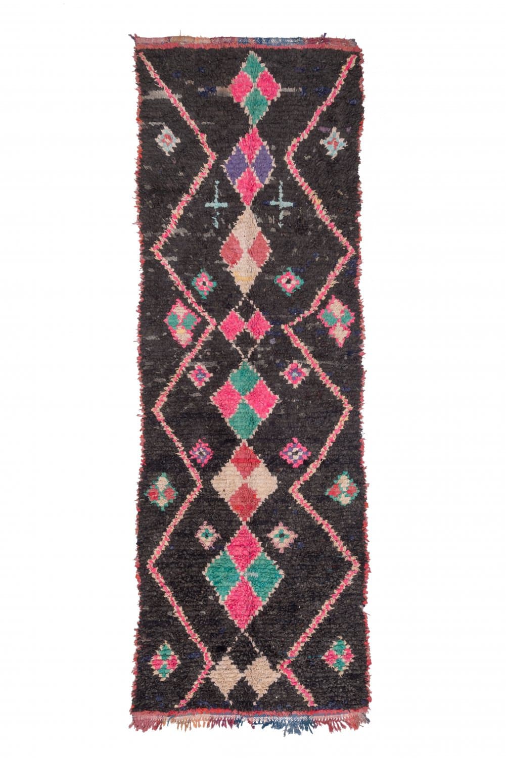 Marokkansk Boucherouite-teppe 405 x 130 cm