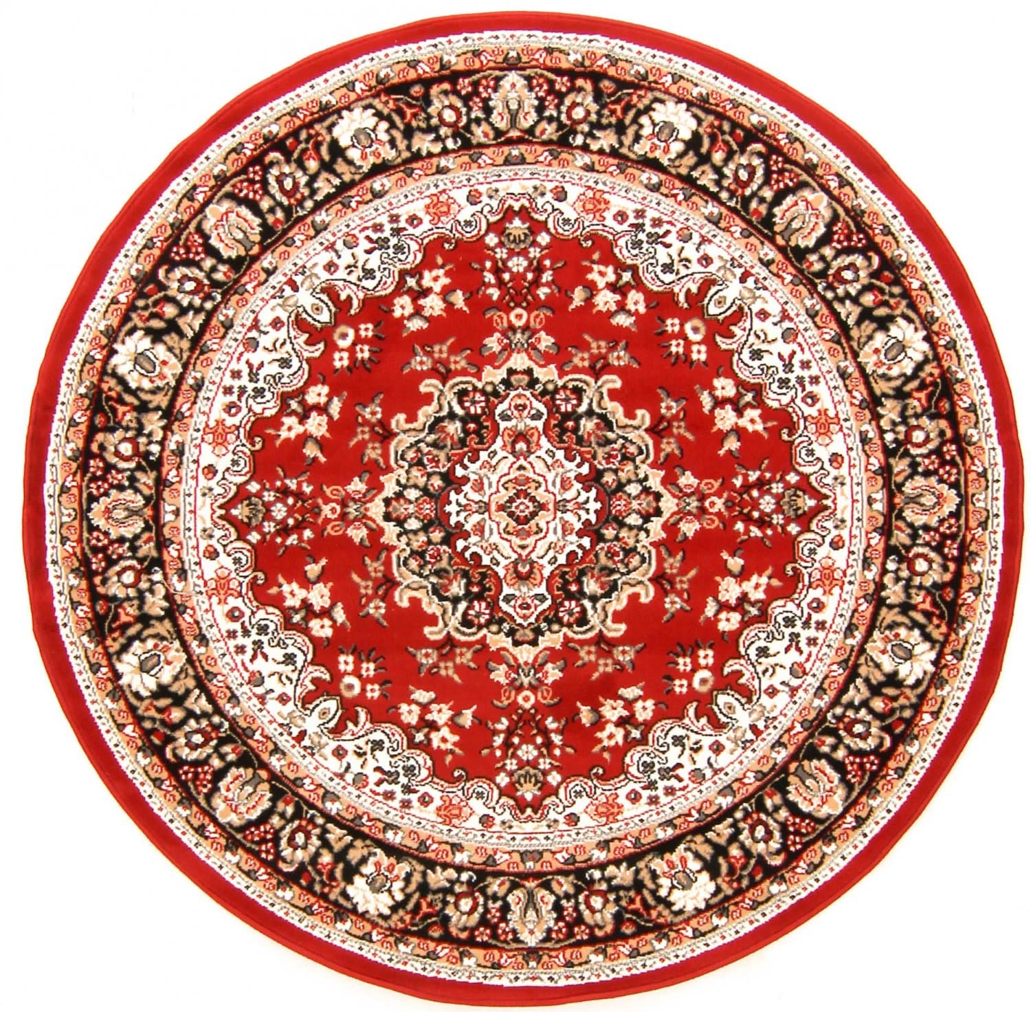 Rundt teppe - Peking (rød) (Størrelse: Ø 160 cm)