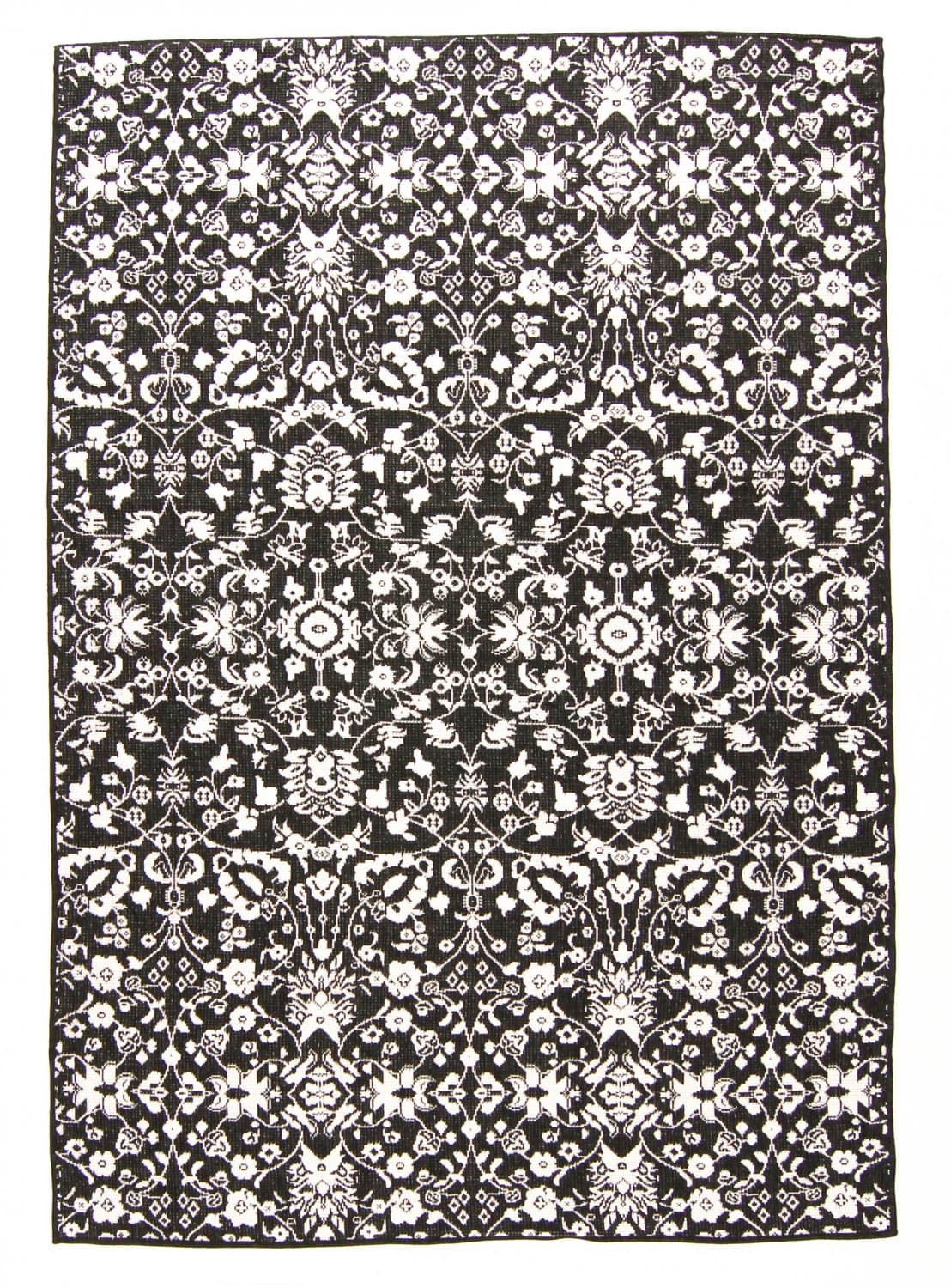 Wilton-teppe - Florence Howth (sort) (Størrelse: 160 x 225 cm)