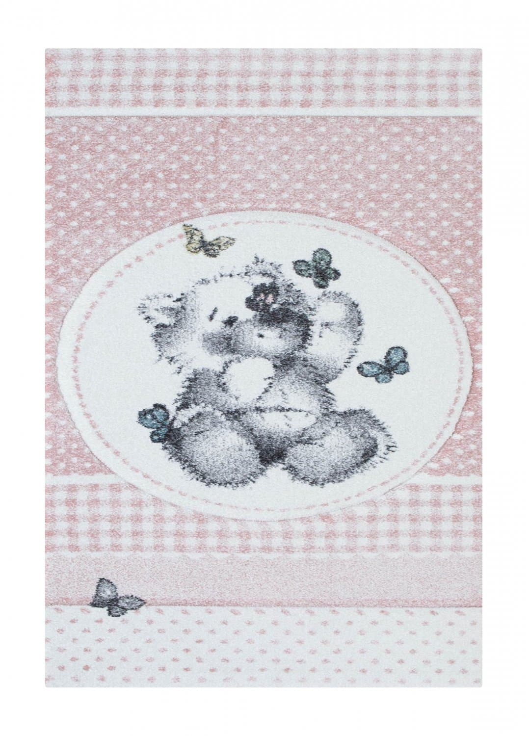 Barneteppe - Atlas Teddybear (rosa) (Størrelse: 80 x 150 cm)