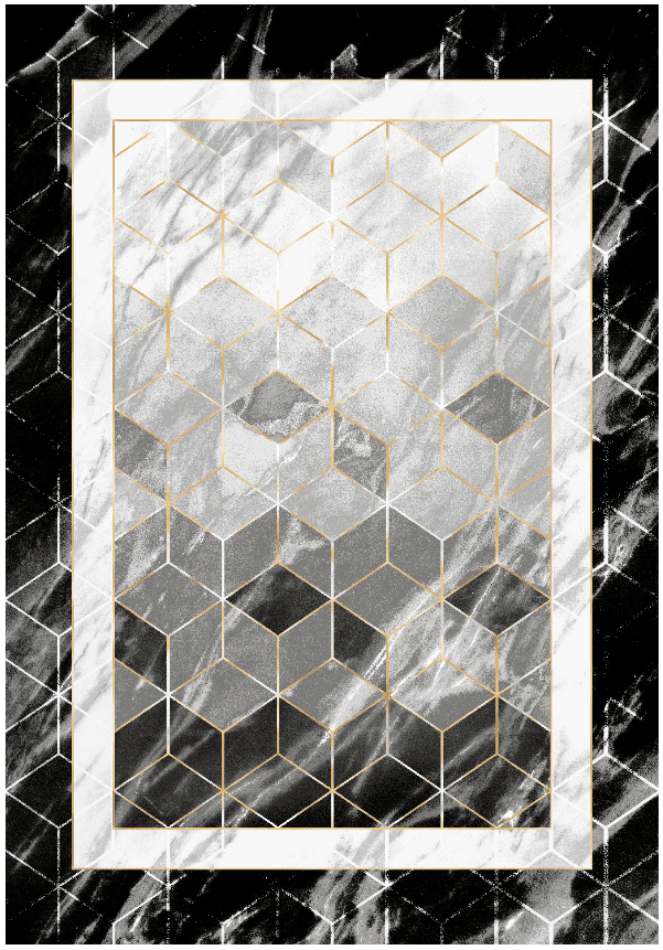 Wilton-teppe - Castello (svart/hvit) (Størrelse: 160 x 230 cm)