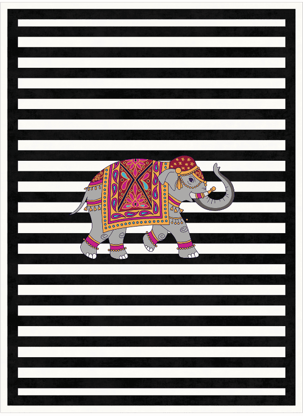 Wilton-teppe - Develi (svart/hvit) (Størrelse: 160 x 230 cm)