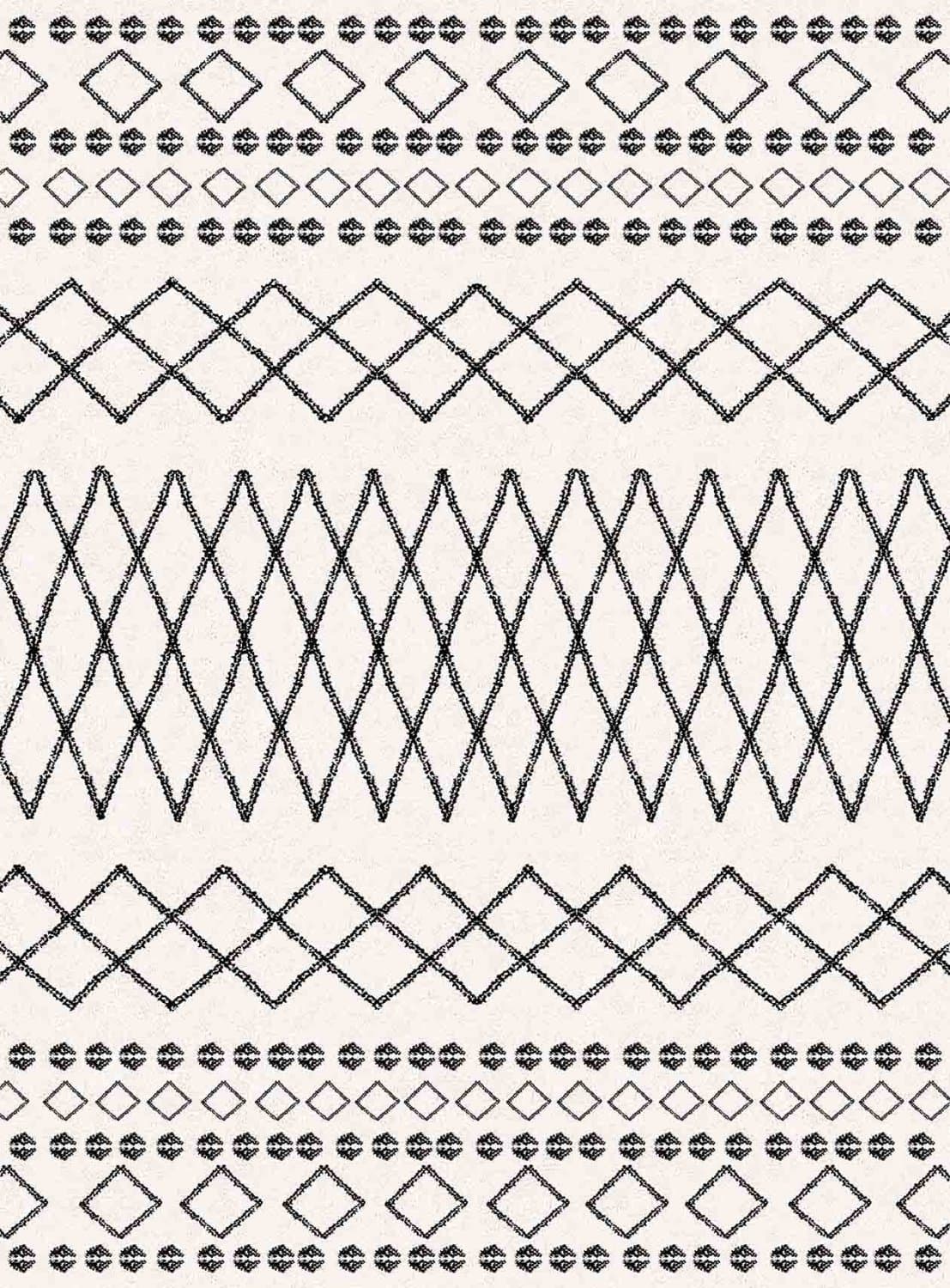 Wilton-teppe - Safi (sort/hvit) (Størrelse: 130 x 190 cm)
