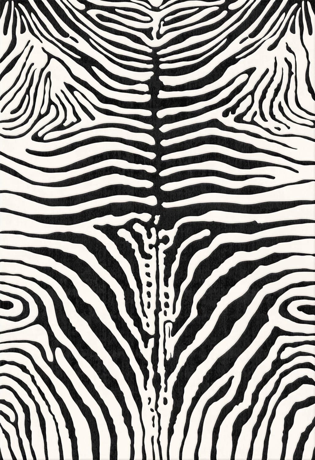 Wilton-teppe - Zebra (svart/hvit) (Størrelse: 160 x 230 cm)