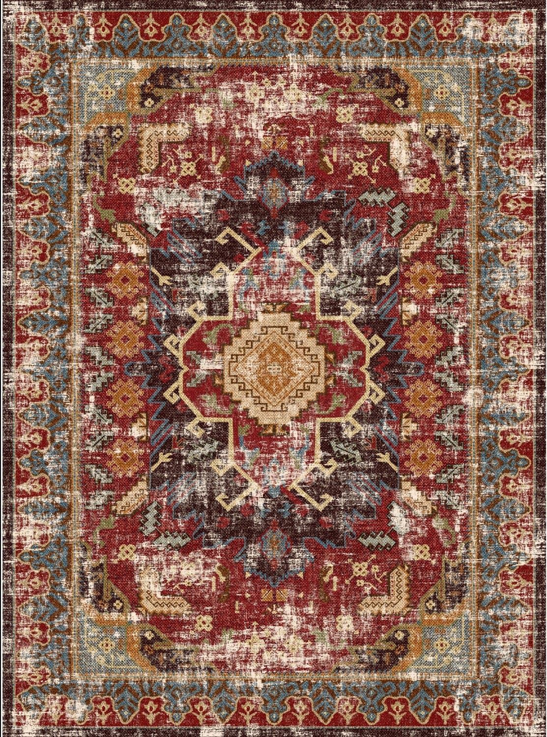Wilton-teppe - Idri (rød/multi) (Størrelse: 130 x 190 cm)