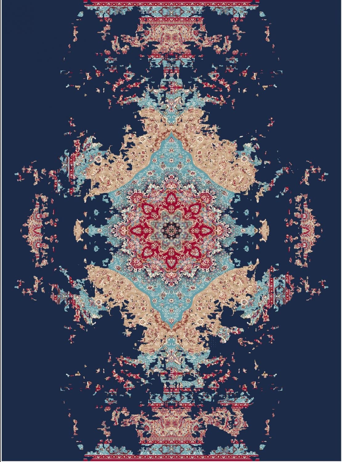 Wilton-teppe - Murzuk (blå) (Størrelse: 200 x 280 cm)