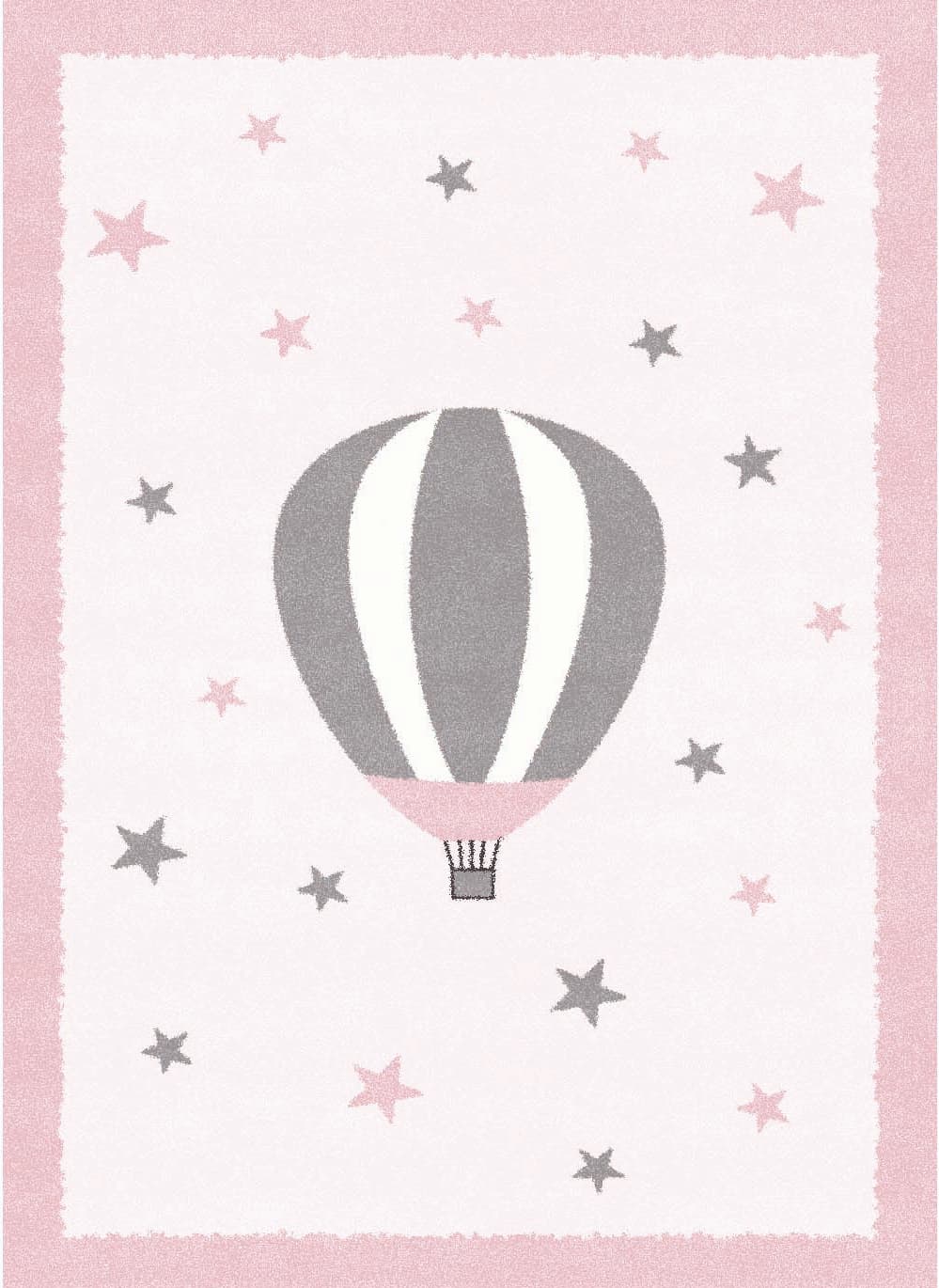 Barneteppe - Alone Balloon (rosa) (Størrelse: 120 x 160 cm)