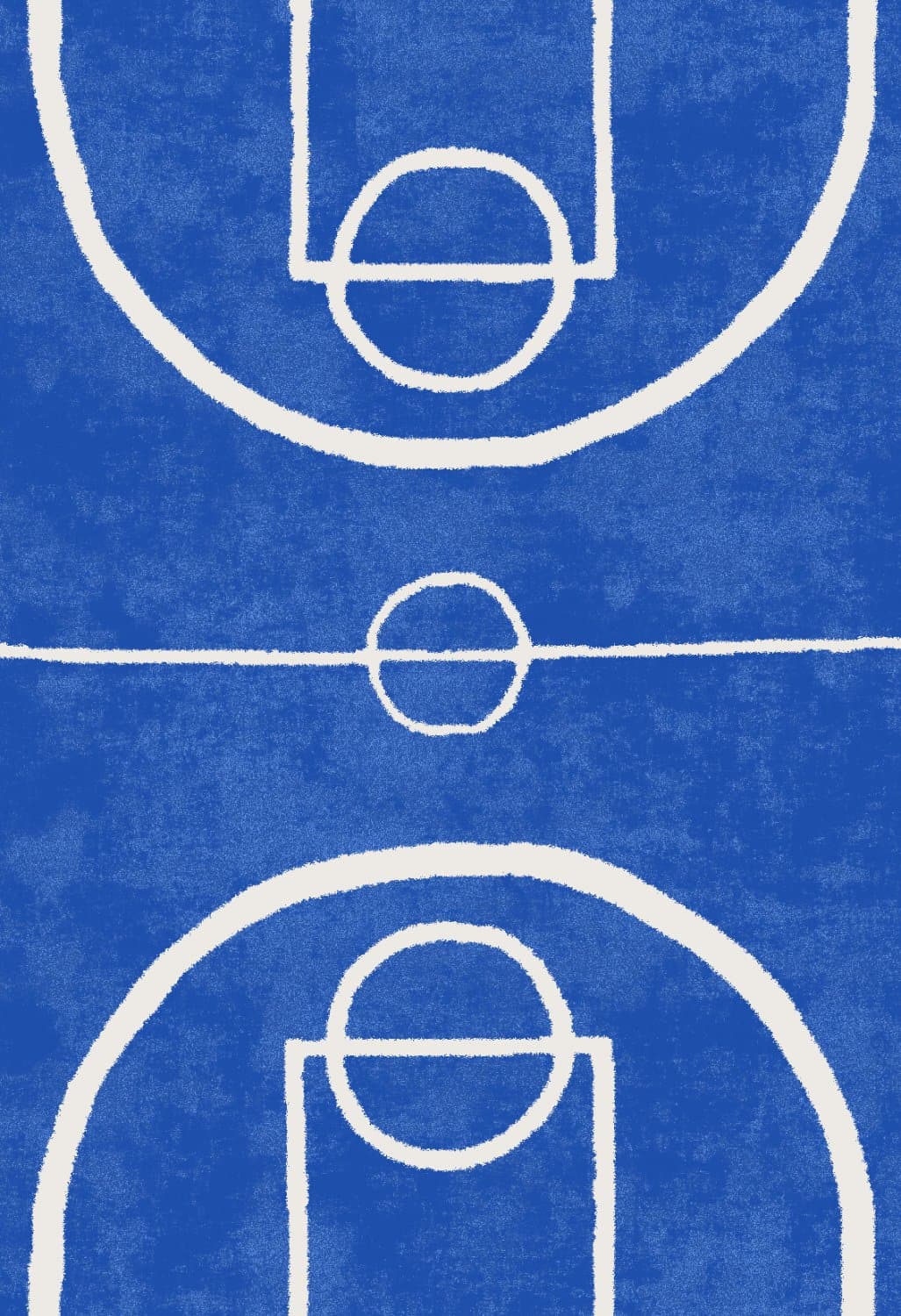 Barneteppe - Basket (blå) (Størrelse: 120 x 160 cm)