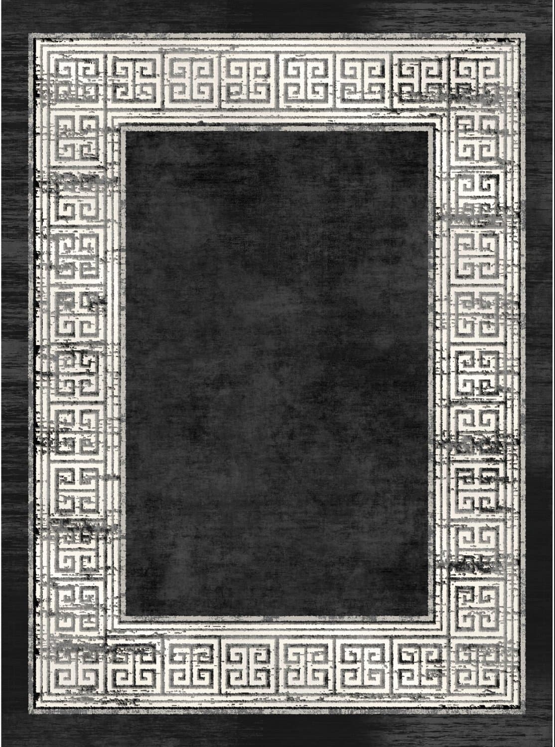 Wilton-teppe - Tilos (sort/hvit) (Størrelse: 200 x 280 cm)