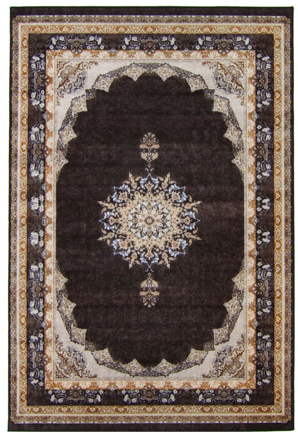 Wilton-teppe - Lukla (sort) (Størrelse: 180 x 270 cm)