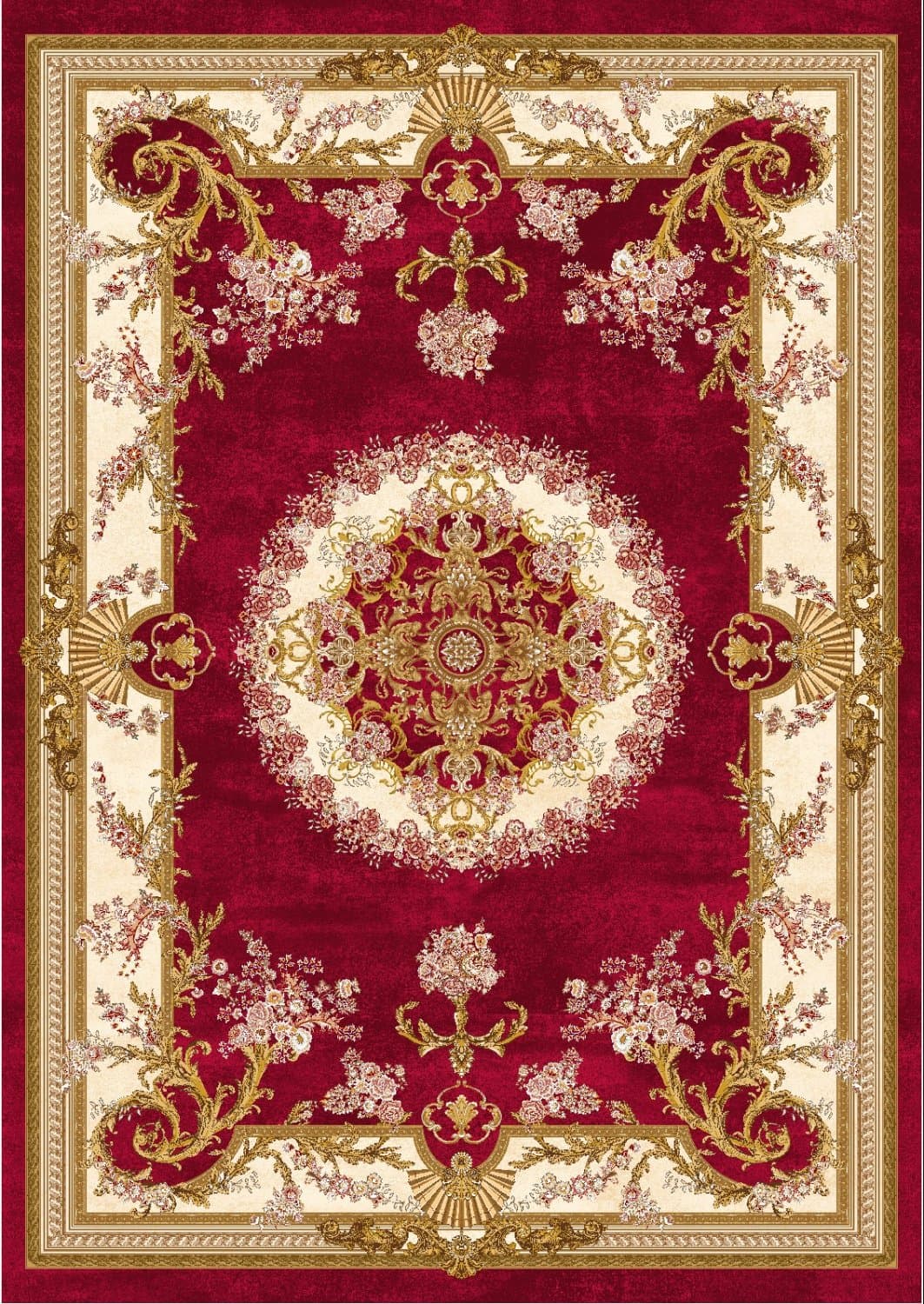 Wilton-teppe - Marand (rød) (Størrelse: 200 x 280 cm)