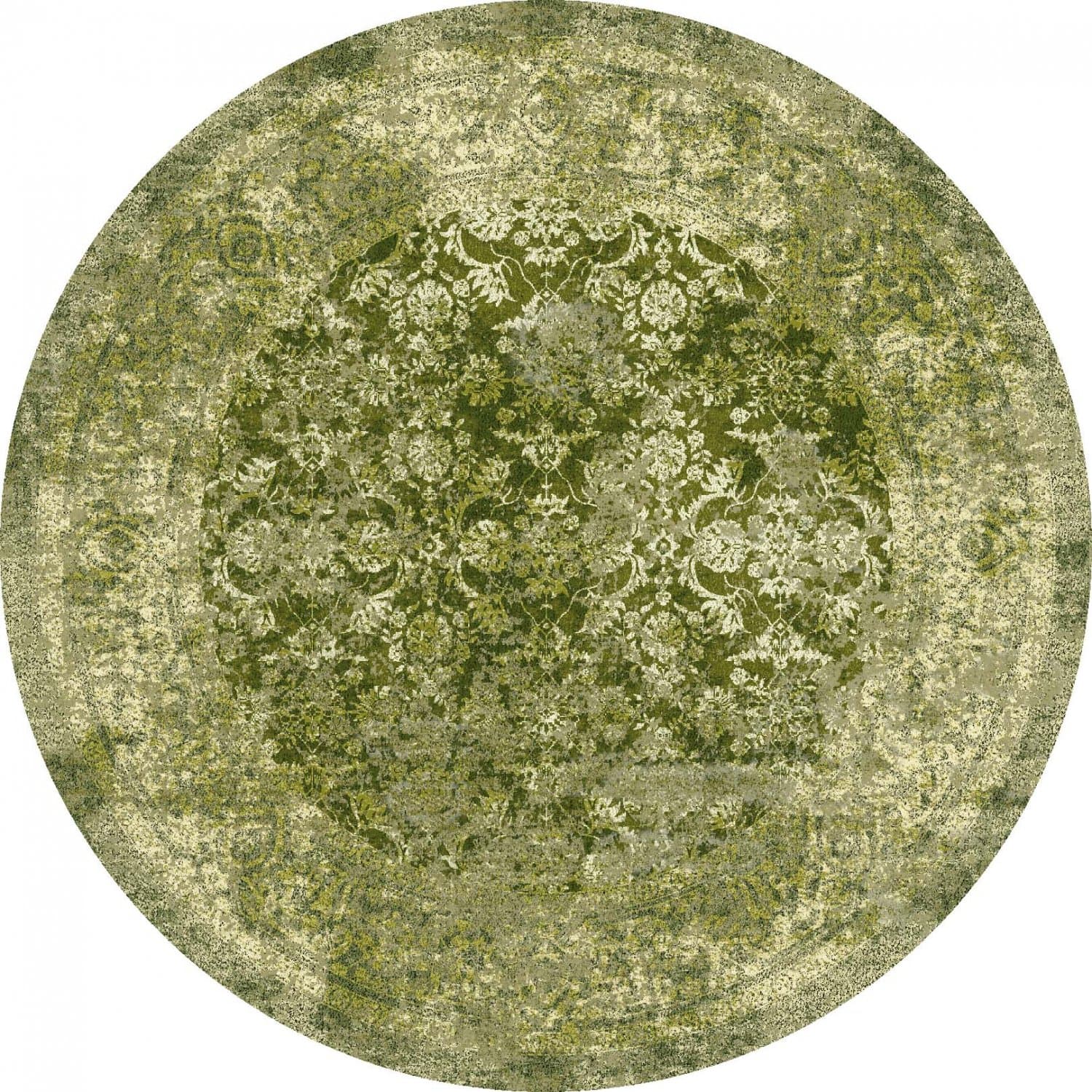 Rundt teppe - Denizli (grønn) (Størrelse: Ø 160 cm)
