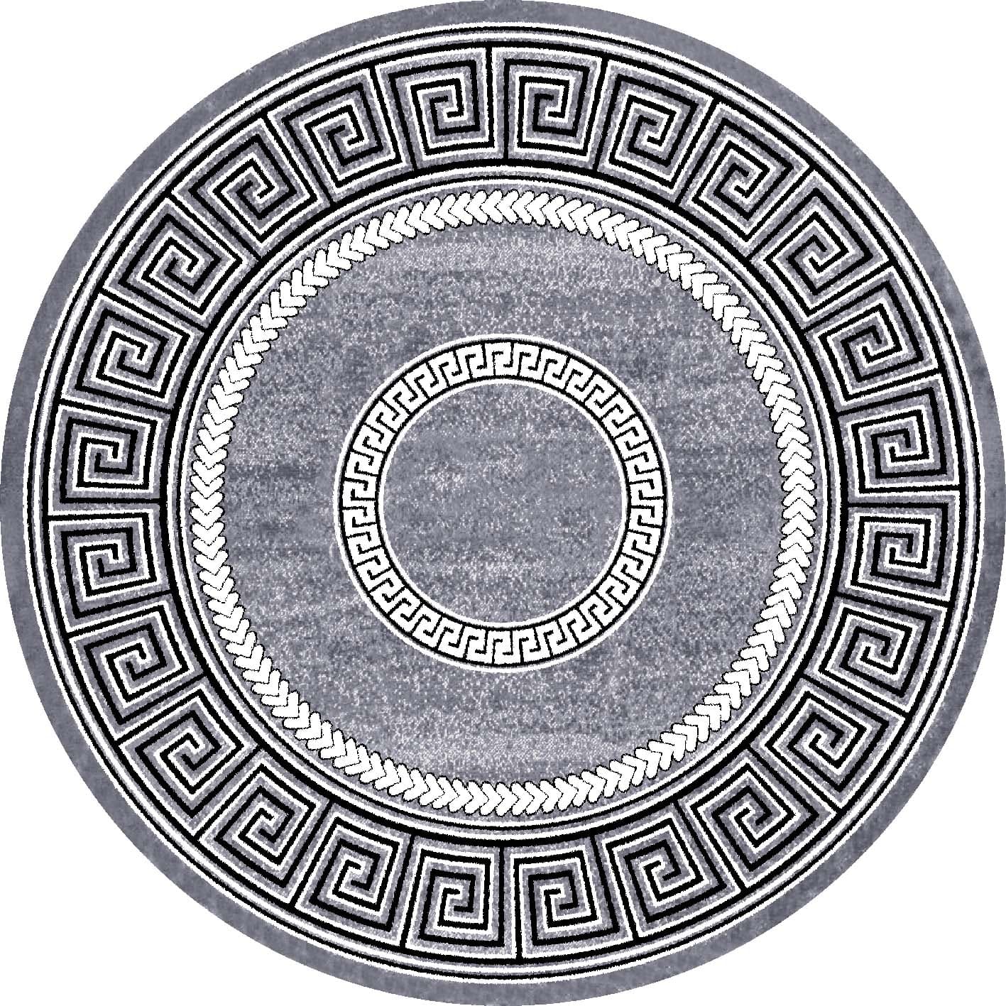 Rundt teppe - Ankara Versace (grå) (Størrelse: Ø 200 cm)