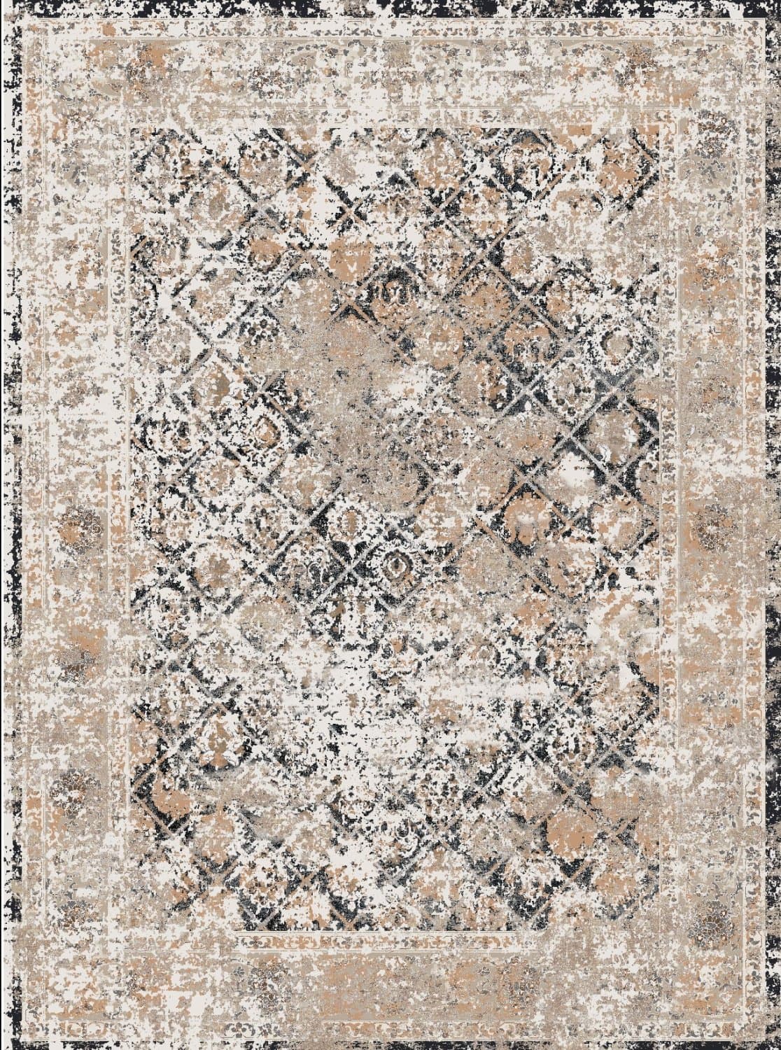 Wilton-teppe - Douz (sort/multi) (Størrelse: 200 x 280 cm)