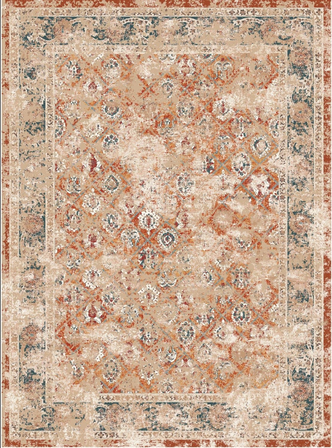 Wilton-teppe - Douz (rød/multi) (Størrelse: 200 x 280 cm)