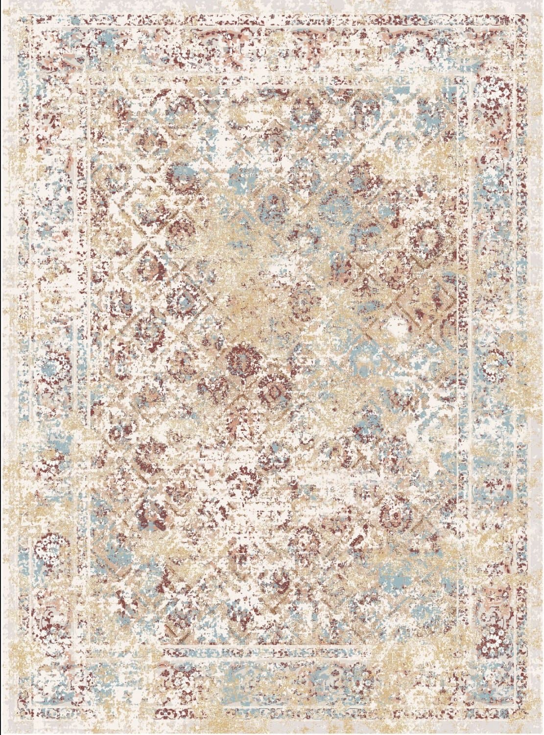 Wilton-teppe - Douz (blå/multi) (Størrelse: 160 x 230 cm)