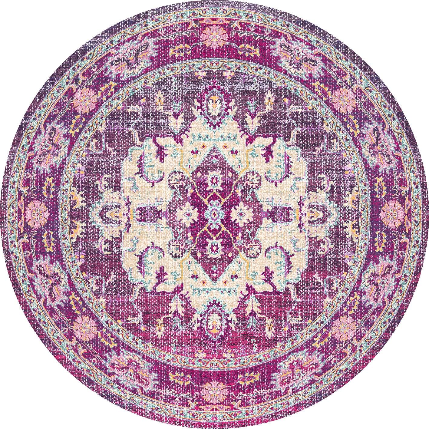 Rundt teppe - Siliana (rosa) (Størrelse: Ø 200 cm)
