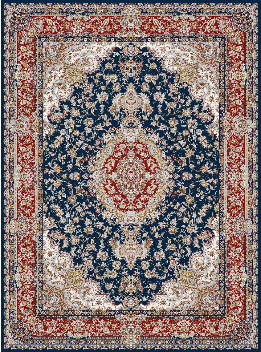 Wilton-teppe - Vakifli (blå/multi) (Størrelse: 160 x 230 cm)
