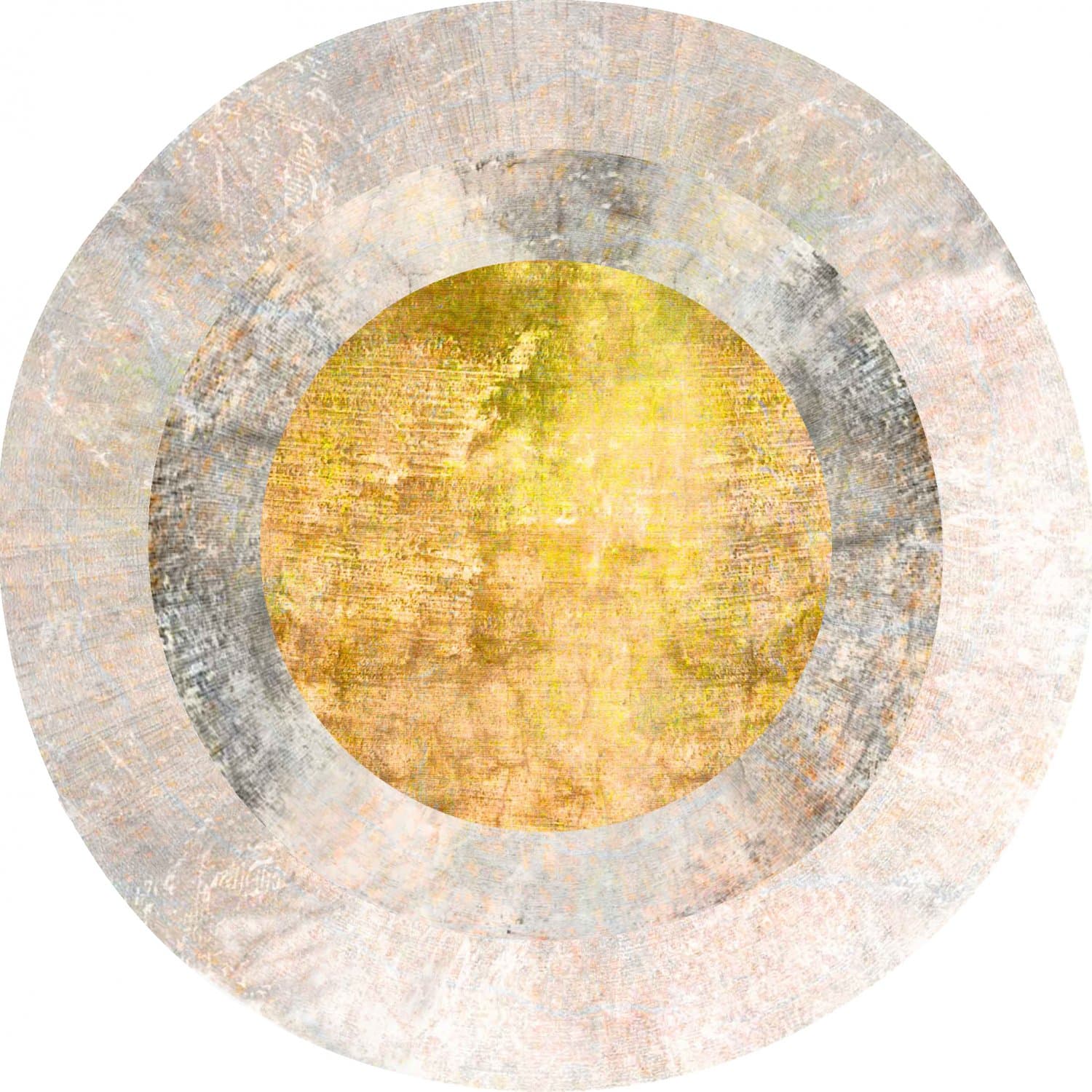 Rundt teppe - Budoni (grå/beige/gul) (Størrelse: Ø 160 cm)