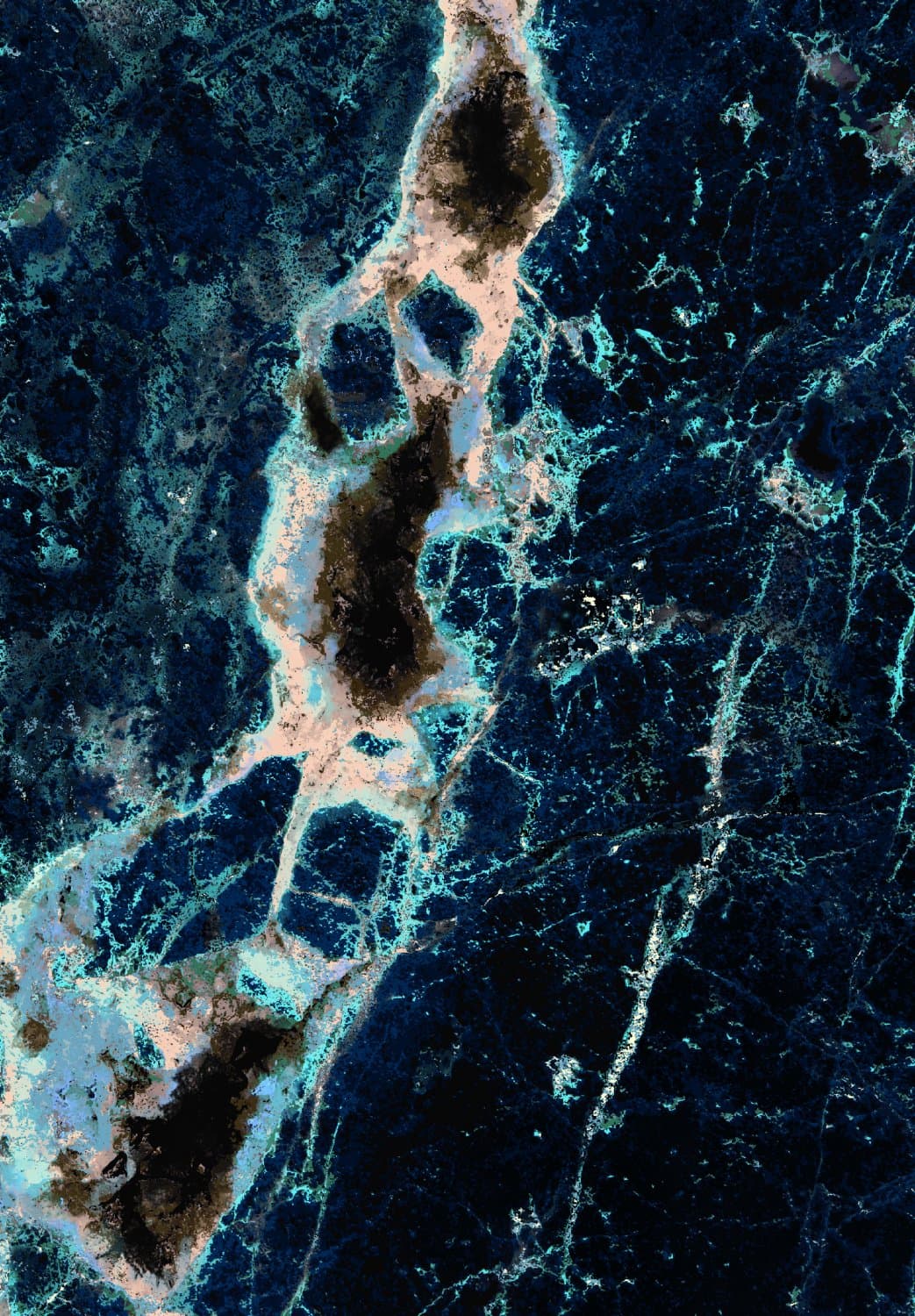 Wilton-teppe - Narbolia (blå/multi) (Størrelse: 200 x 280 cm)