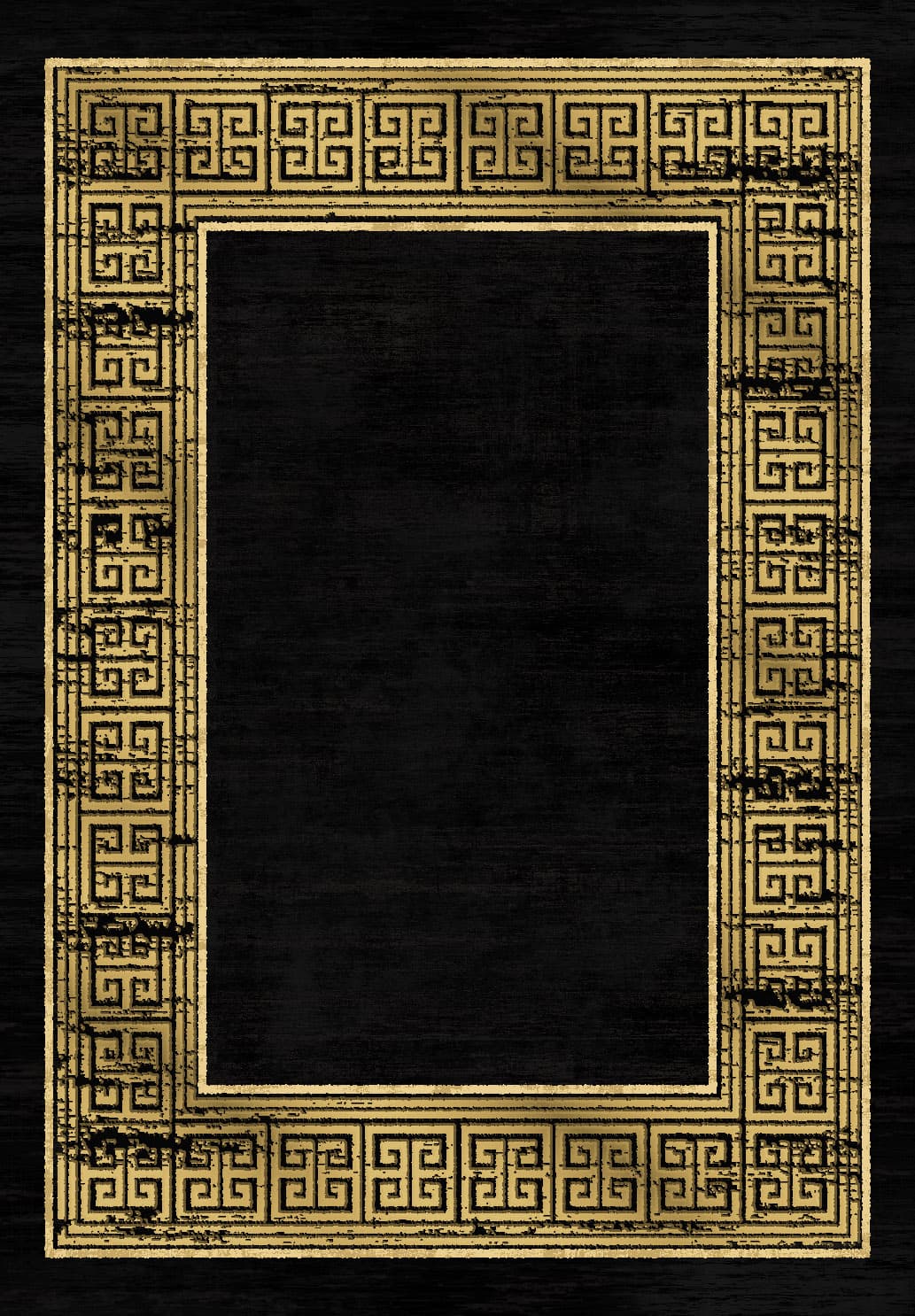 Wilton-teppe - Tilos (sort/gull) (Størrelse: 160 x 230 cm)