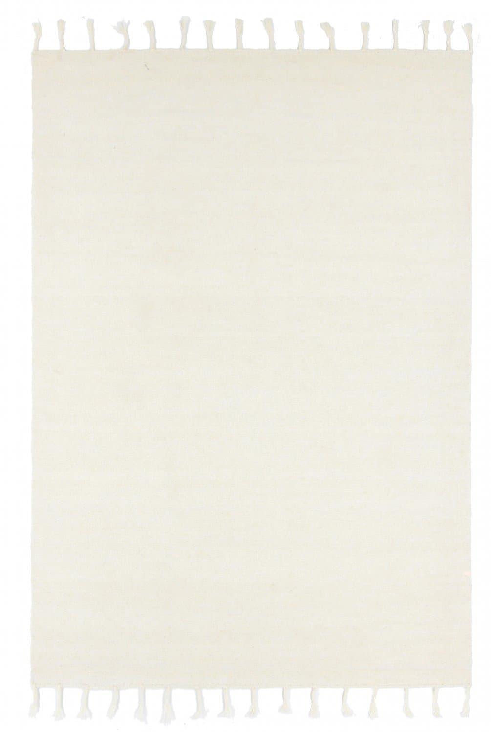 Ullteppe - Malana (hvit) (Størrelse: 140 x 200 cm)