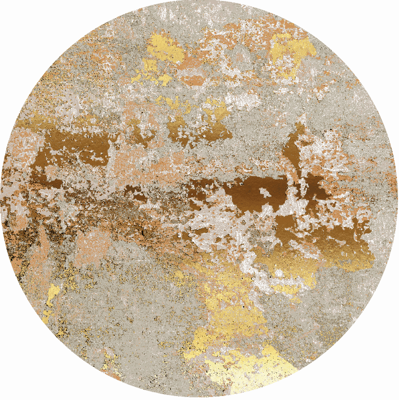 Rundt teppe - Elena (beige/gull) (Størrelse: Ø 160 cm)