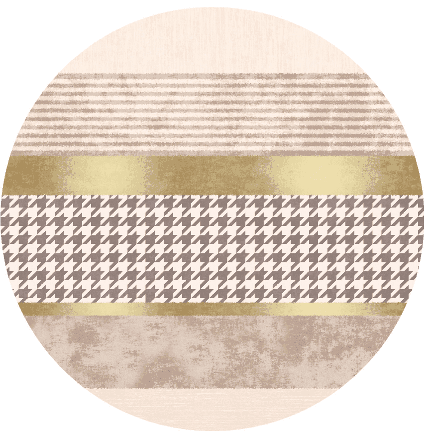 Rundt teppe - Esme (beige/multi) (Størrelse: Ø 180 cm)