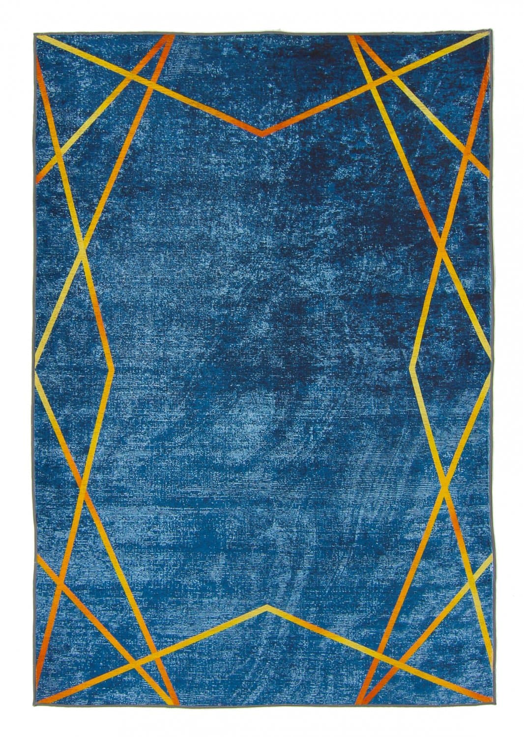 Wilton-teppe - Zaros (blå/gull) (Størrelse: 200 x 280 cm)