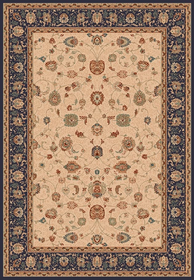 Wilton-teppe - Angelica (beige/marineblå) (Størrelse: 240 x 330 cm)