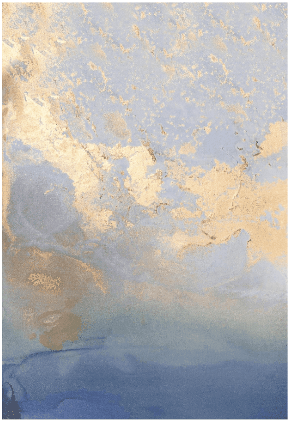 Wilton-teppe - Lesley (blå/gull) (Størrelse: 200 x 280 cm)