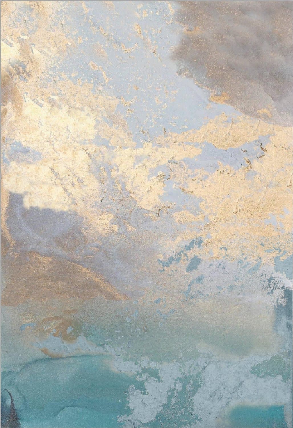 Wilton-teppe - Lesley (blå/grå/turkis) (Størrelse: 290 x 390 cm)
