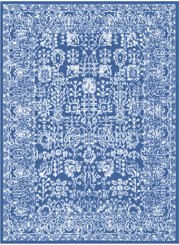 Wilton-teppe - Menfi (blå) (Størrelse: 200 x 280 cm)