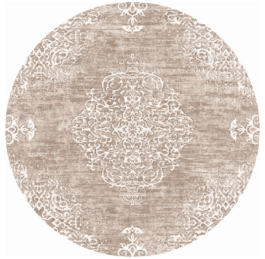 Rundt teppe - Milazzo (beige) (Størrelse: Ø 180 cm)