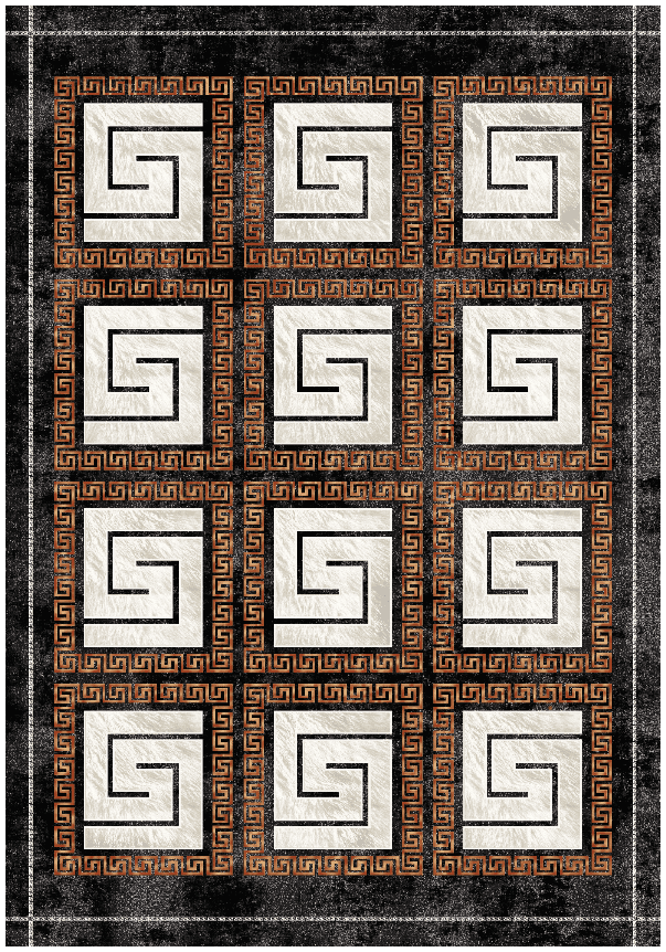 Wilton-teppe - Milos (svart/hvit) (Størrelse: 200 x 280 cm)
