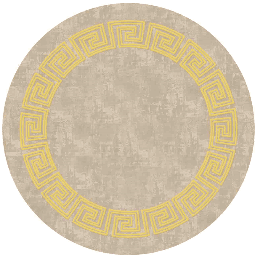Rundt teppe - Myra (beige/gul) (Størrelse: Ø 180 cm)