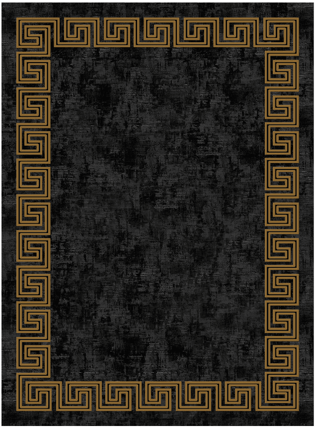 Wilton-teppe - Myra (svart/gull) (Størrelse: 200 x 280 cm)