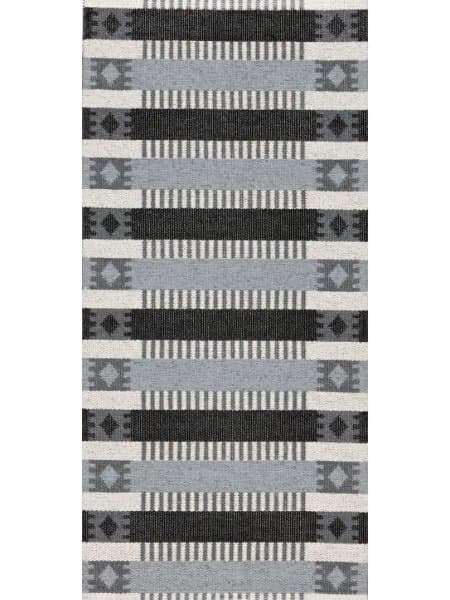 Plastmatter - Horredsmattan Märta (grå/sort) (Størrelse: 70 x 400 cm)