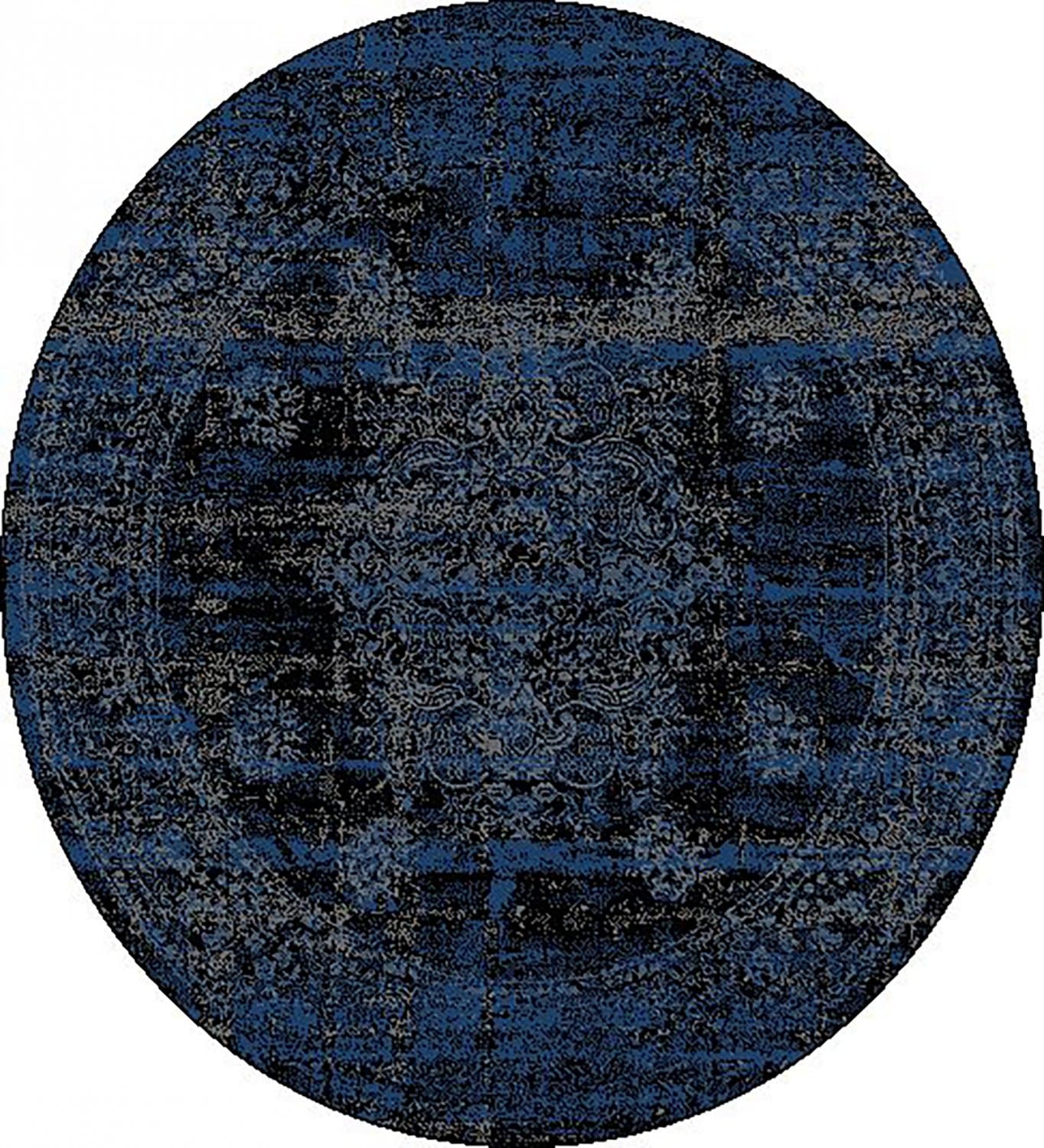 Rundt teppe - Peking Royal (marineblå) (Størrelse: Ø 120 cm)