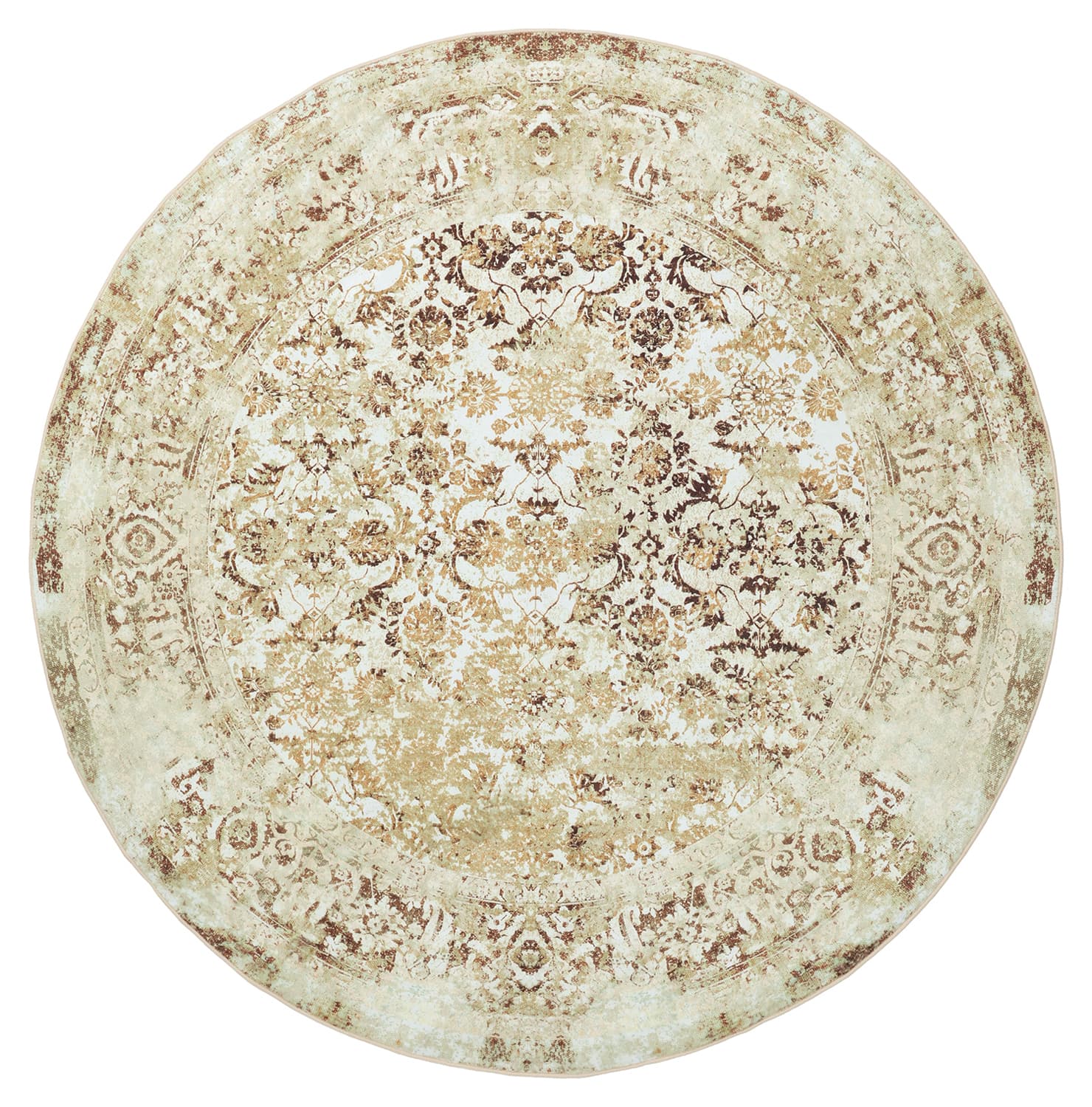 Rundt teppe - Denizli (beige) (Størrelse: Ø 120 cm)