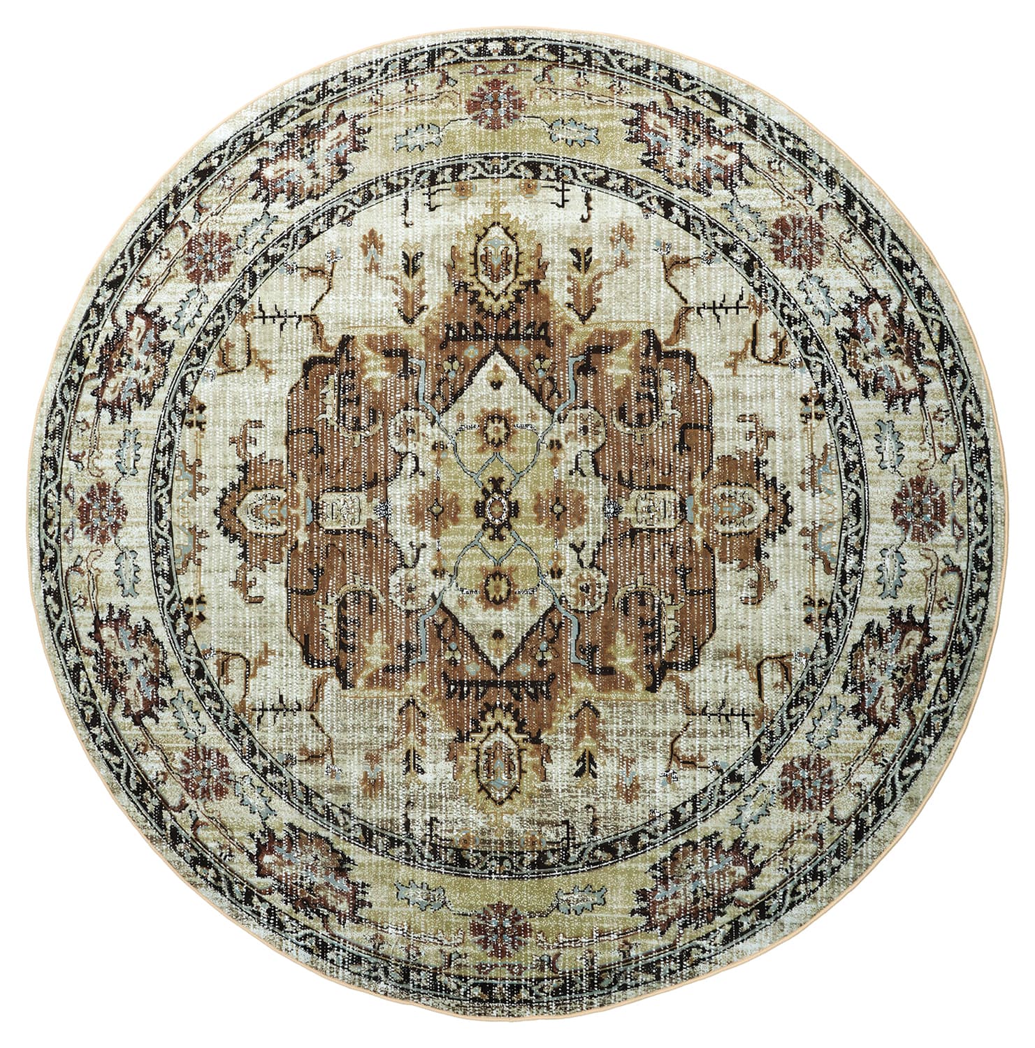 Rundt teppe - Siliana (beige) (Størrelse: Ø 160 cm)