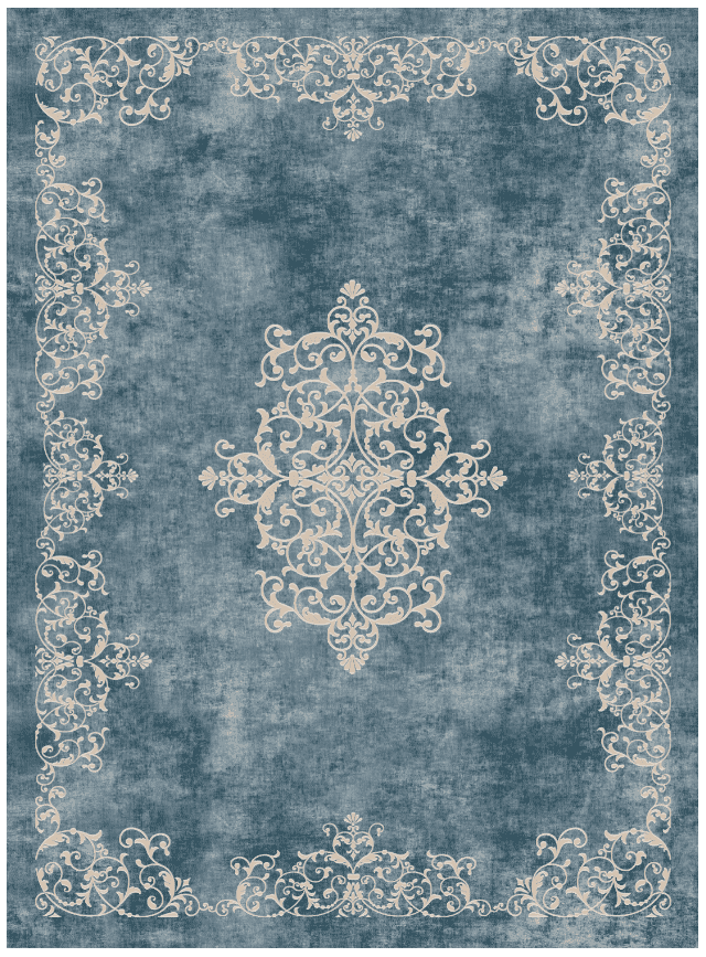 Wilton-teppe - Santi (blå/beige) (Størrelse: 160 x 230 cm)