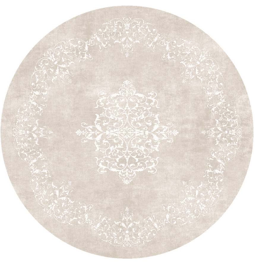 Rundt teppe - Santi (beige/hvit) (Størrelse: Ø 200 cm)