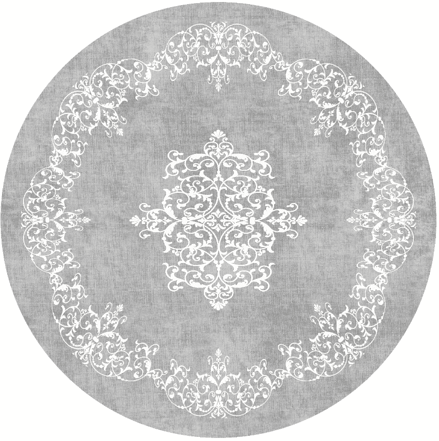Rundt teppe - Santi (grå/hvit) (Størrelse: Ø 120 cm)