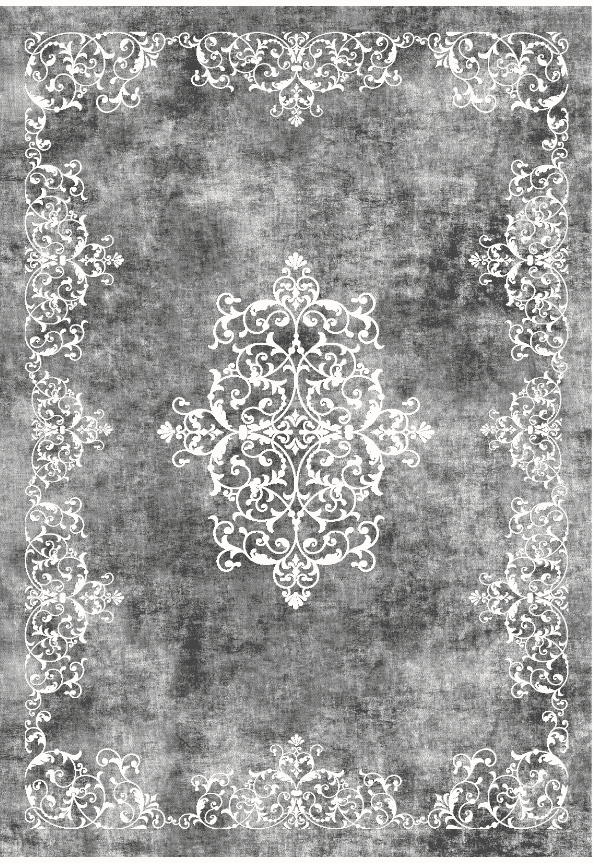 Wilton-teppe - Santi (mørkgrå/hvit) (Størrelse: 160 x 230 cm)