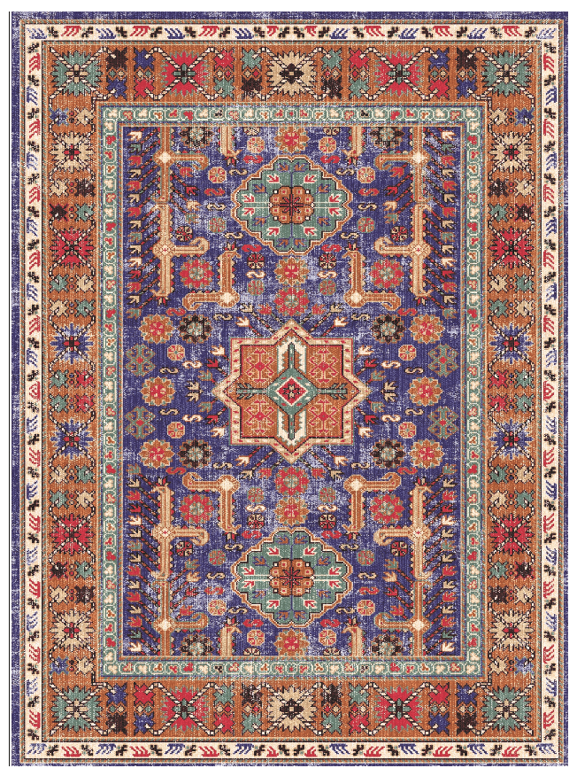 Wilton-teppe - Patnos (blå/multi) (Størrelse: 200 x 280 cm)
