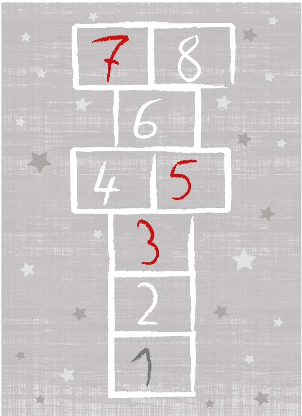 Barneteppe - Hopscotch (grå) (Størrelse: 120 x 160 cm)