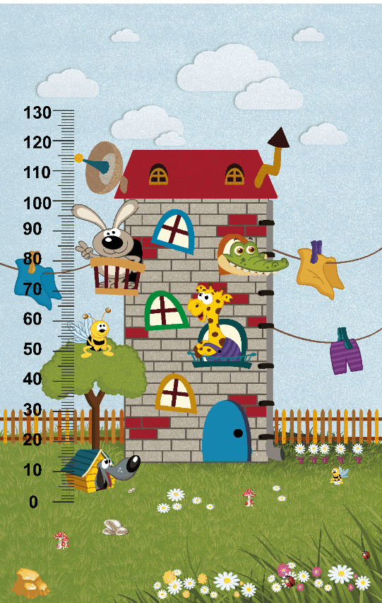 Barneteppe - Funny house (Størrelse: 120 x 160 cm)