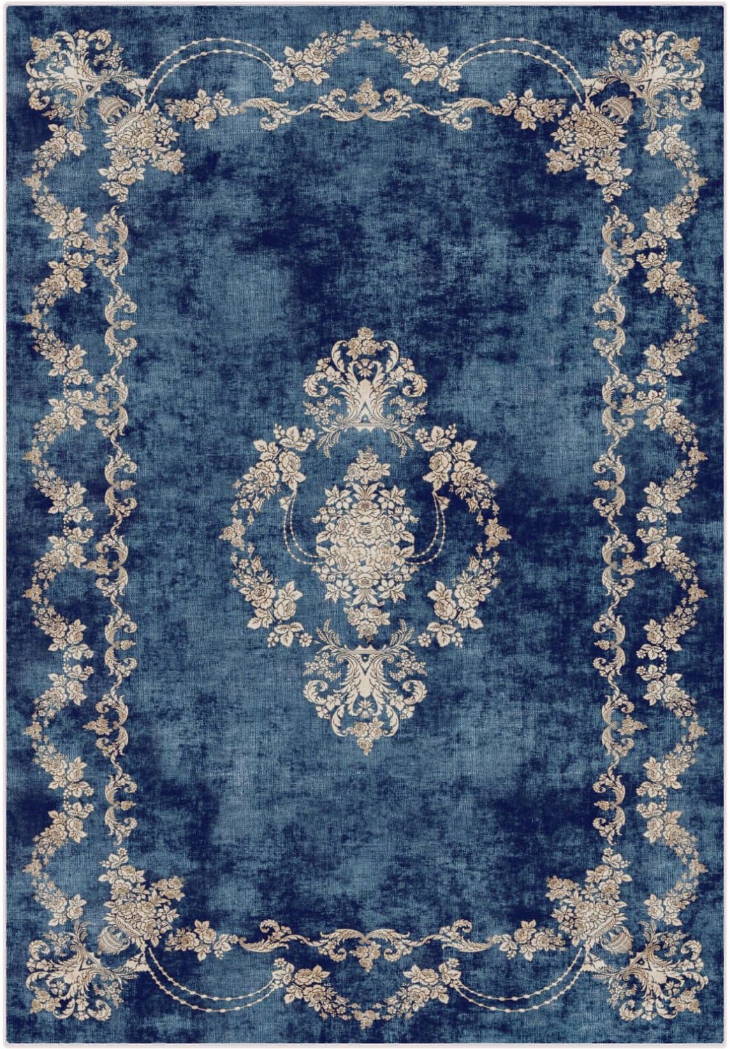 Wilton-teppe - Taknis (blå) (Størrelse: 240 x 240 cm (firkantet form))